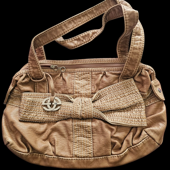 Marc Ecko Vintage Tan Bow Shoulder Bag - Picture 1 of 5